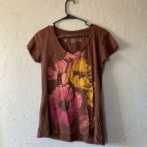 Pretty brown flower Y2K t-shirt